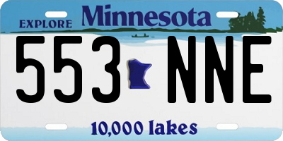 MN license plate 553NNE