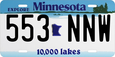 MN license plate 553NNW