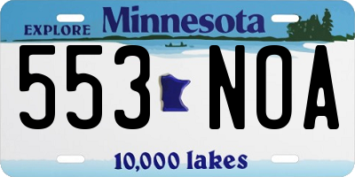 MN license plate 553NOA