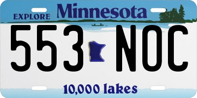 MN license plate 553NOC