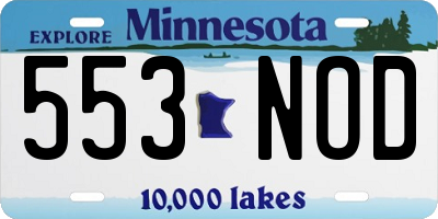 MN license plate 553NOD