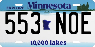 MN license plate 553NOE