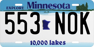 MN license plate 553NOK