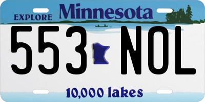 MN license plate 553NOL