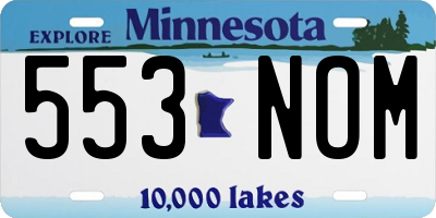 MN license plate 553NOM