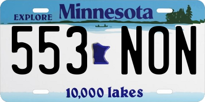 MN license plate 553NON