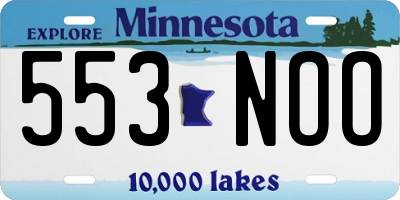MN license plate 553NOO