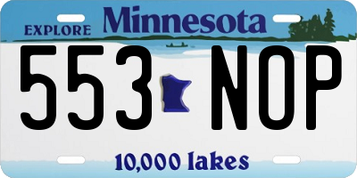 MN license plate 553NOP