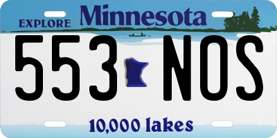 MN license plate 553NOS