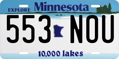 MN license plate 553NOU