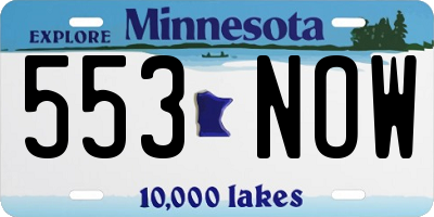 MN license plate 553NOW