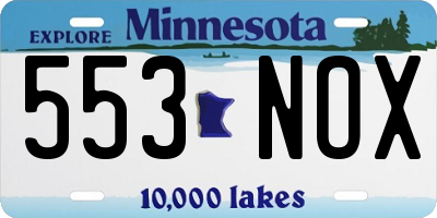 MN license plate 553NOX