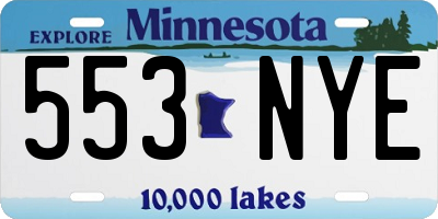 MN license plate 553NYE