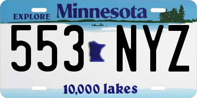 MN license plate 553NYZ