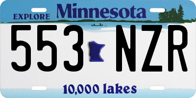 MN license plate 553NZR