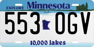MN license plate 553OGV
