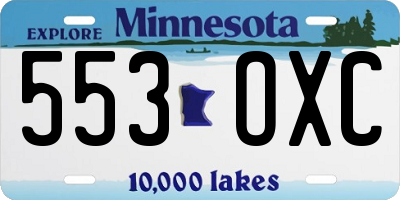 MN license plate 553OXC