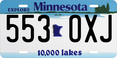 MN license plate 553OXJ