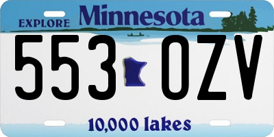 MN license plate 553OZV