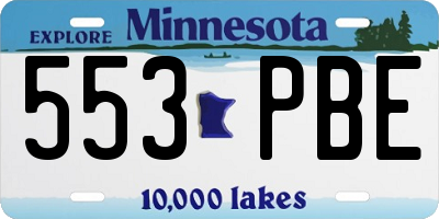 MN license plate 553PBE