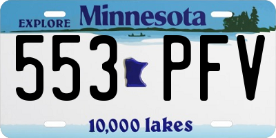MN license plate 553PFV