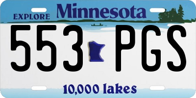 MN license plate 553PGS