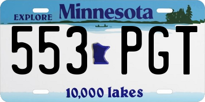 MN license plate 553PGT