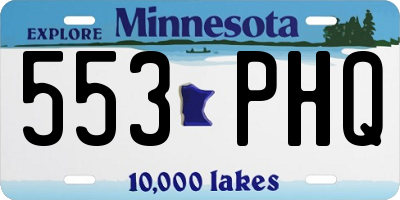 MN license plate 553PHQ