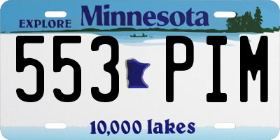 MN license plate 553PIM