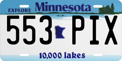 MN license plate 553PIX