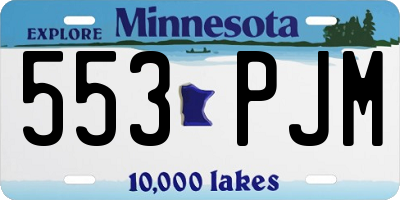 MN license plate 553PJM