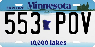 MN license plate 553POV