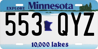 MN license plate 553QYZ