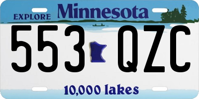 MN license plate 553QZC