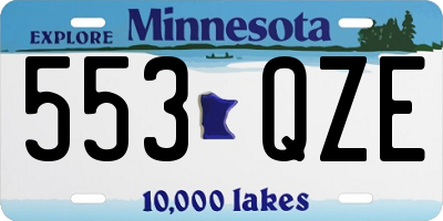 MN license plate 553QZE