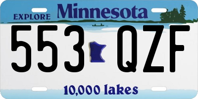 MN license plate 553QZF
