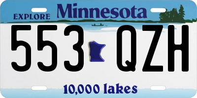 MN license plate 553QZH