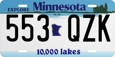 MN license plate 553QZK