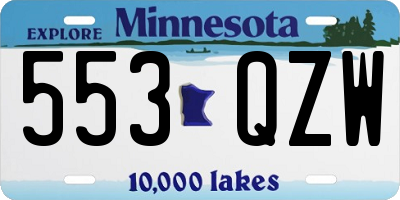 MN license plate 553QZW
