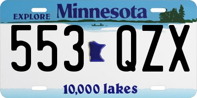 MN license plate 553QZX