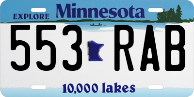 MN license plate 553RAB