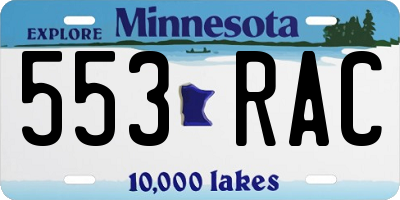 MN license plate 553RAC