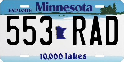 MN license plate 553RAD