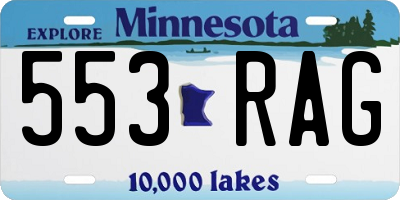 MN license plate 553RAG