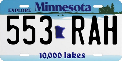 MN license plate 553RAH