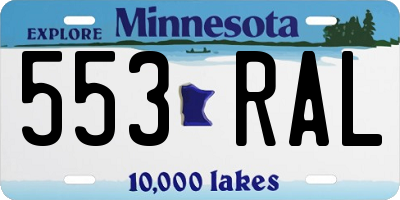 MN license plate 553RAL