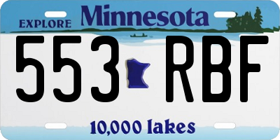 MN license plate 553RBF