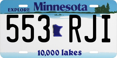 MN license plate 553RJI