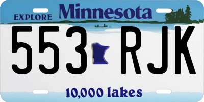 MN license plate 553RJK