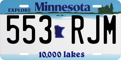 MN license plate 553RJM